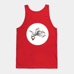 A octopus plays Christmas bells Tank Top